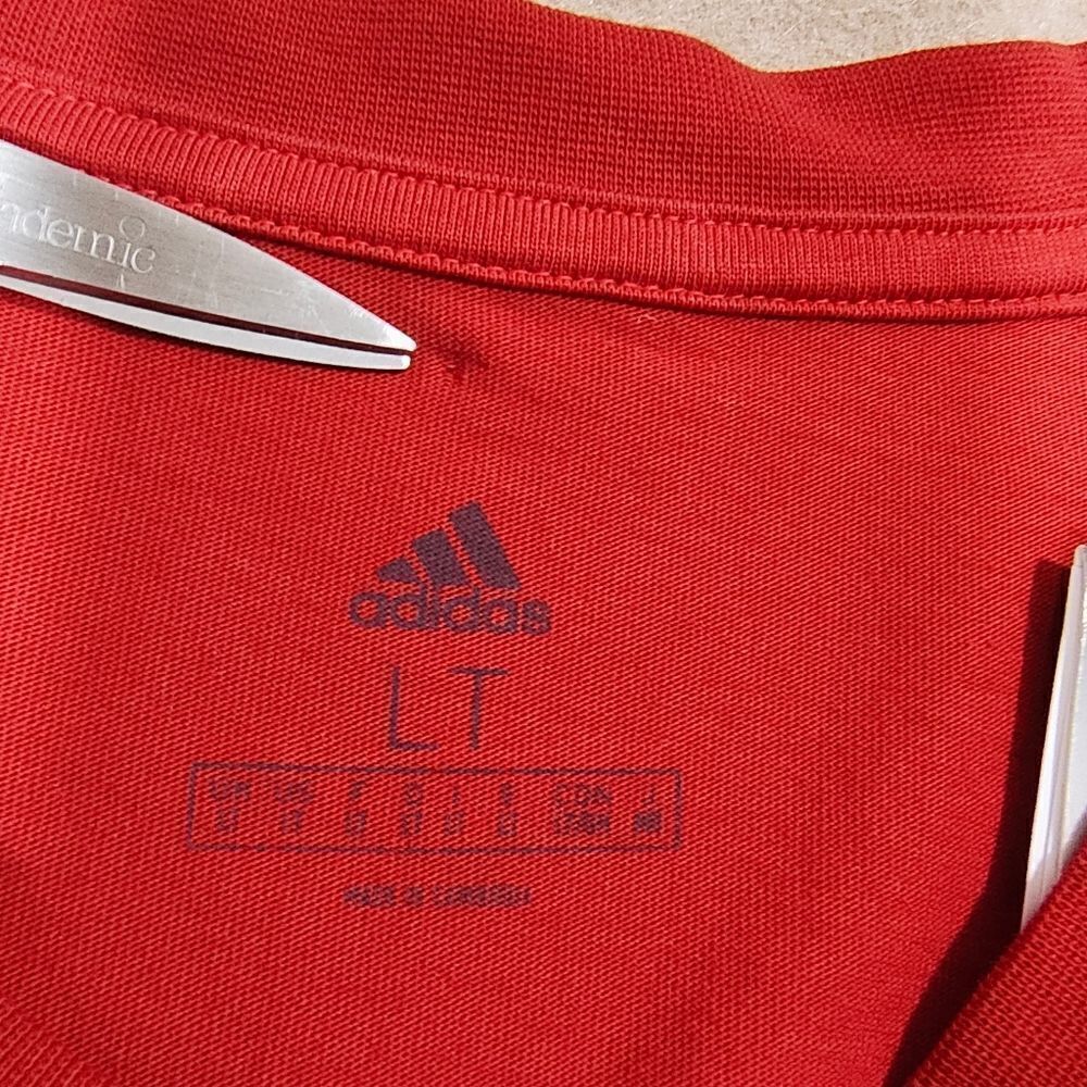 Adidas Men's Red Big Logo Short Sleeve T-Shirt #C - Picture 5 of 5